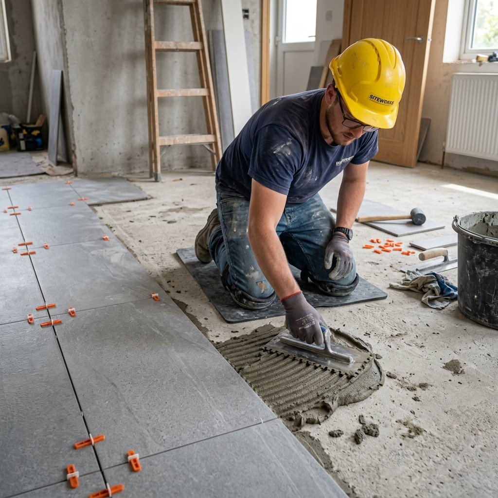 Tile flooring installation